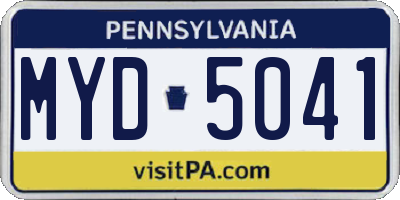 PA license plate MYD5041