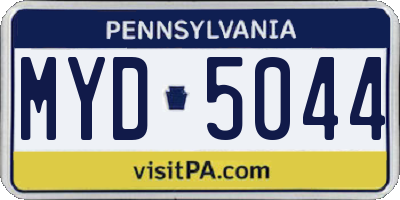 PA license plate MYD5044