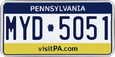 PA license plate MYD5051
