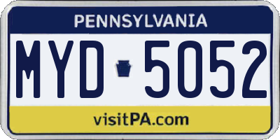 PA license plate MYD5052