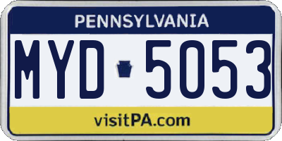 PA license plate MYD5053