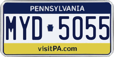 PA license plate MYD5055