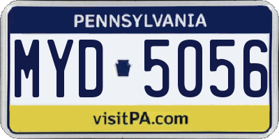 PA license plate MYD5056