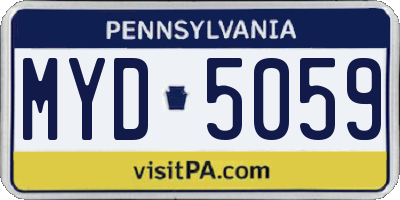 PA license plate MYD5059