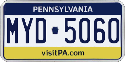 PA license plate MYD5060