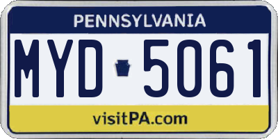 PA license plate MYD5061
