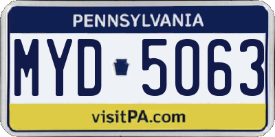 PA license plate MYD5063