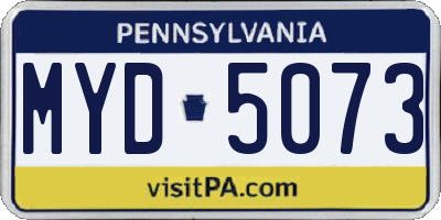PA license plate MYD5073