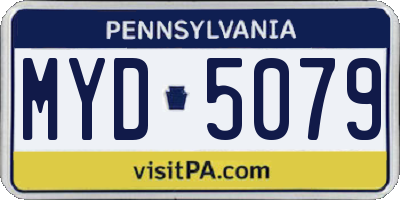 PA license plate MYD5079