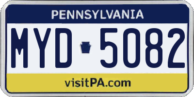 PA license plate MYD5082