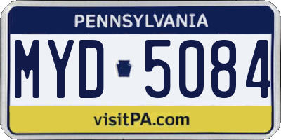 PA license plate MYD5084