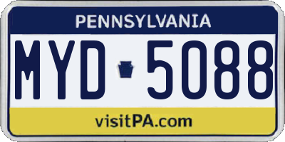 PA license plate MYD5088