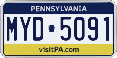 PA license plate MYD5091