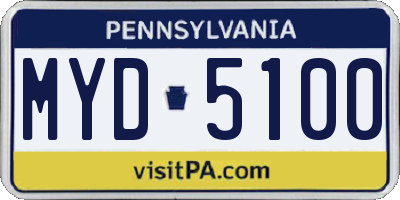 PA license plate MYD5100