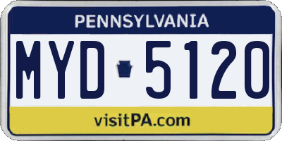 PA license plate MYD5120