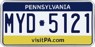 PA license plate MYD5121