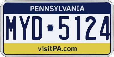 PA license plate MYD5124