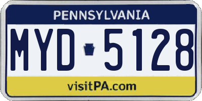 PA license plate MYD5128
