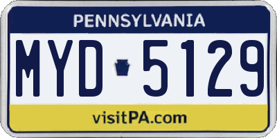 PA license plate MYD5129