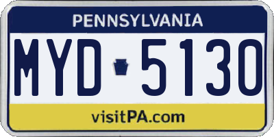 PA license plate MYD5130