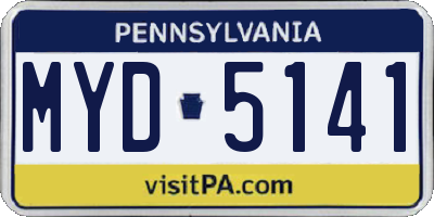 PA license plate MYD5141