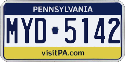 PA license plate MYD5142