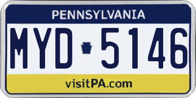 PA license plate MYD5146