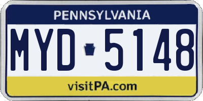 PA license plate MYD5148