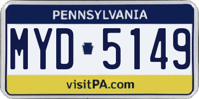 PA license plate MYD5149
