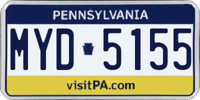 PA license plate MYD5155