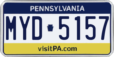 PA license plate MYD5157