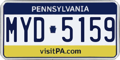 PA license plate MYD5159