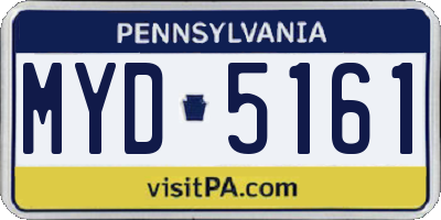 PA license plate MYD5161