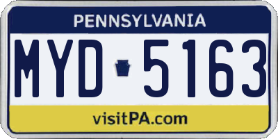 PA license plate MYD5163