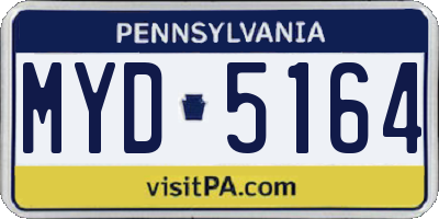 PA license plate MYD5164