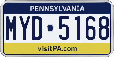 PA license plate MYD5168