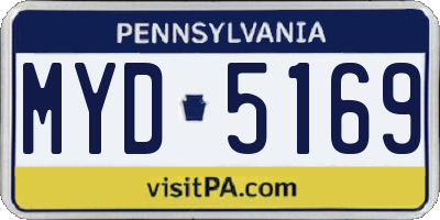 PA license plate MYD5169