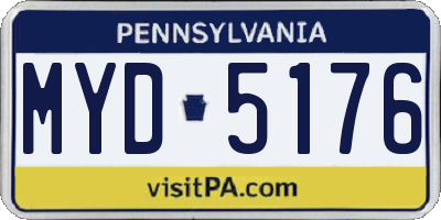 PA license plate MYD5176