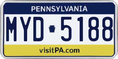 PA license plate MYD5188