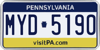 PA license plate MYD5190