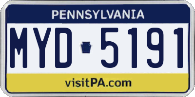 PA license plate MYD5191