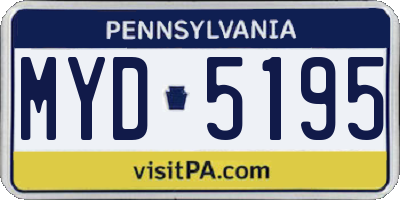 PA license plate MYD5195