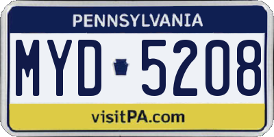 PA license plate MYD5208