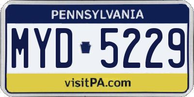 PA license plate MYD5229