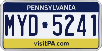 PA license plate MYD5241