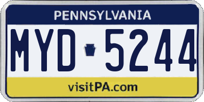 PA license plate MYD5244