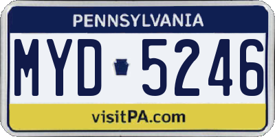 PA license plate MYD5246