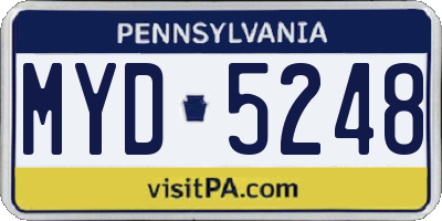 PA license plate MYD5248