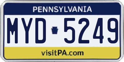 PA license plate MYD5249