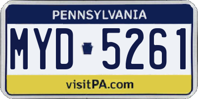 PA license plate MYD5261